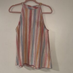 W5 Colorful Striped Halter Tank Top
